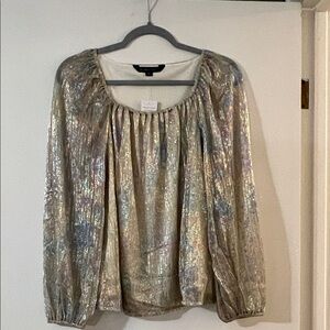 Colleen Lopez Shimmering Gold Blouse